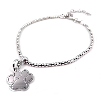 Charm In Argento Sterling 925 A Forma Di Zampa Di Cane, Ideale - Foto 1