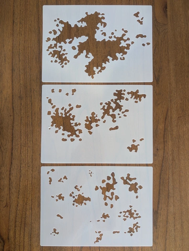 Plantilla de camuflaje Flecktarn alemana - Reutilizable A4 - 3 hojas - Pintura en aerosol hágalo usted mismo Foto 2 de 4