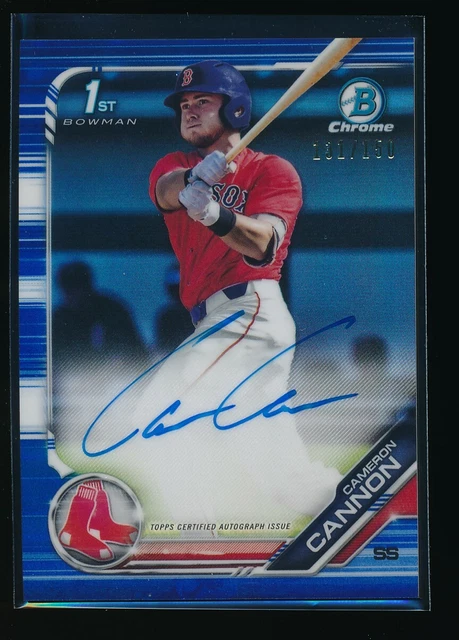 Cameron Cannon Auto 2019 Bowman Chrome Draft Autograph Blue Refractor #/150 RC