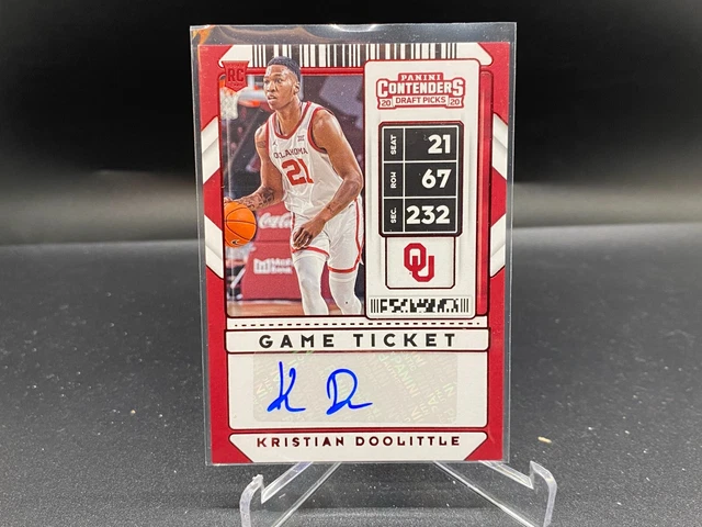 Kristian Doolittle 2020 Contenders Draft Red Auto #117 RC Rookie Oklahoma Sooner