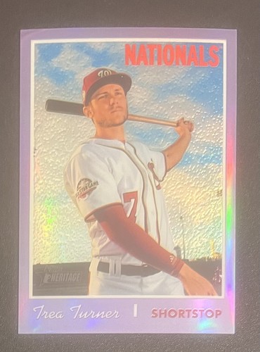 Trea Turner 2019 Topps Heritage Purple Refractor #THC-455 - Washington