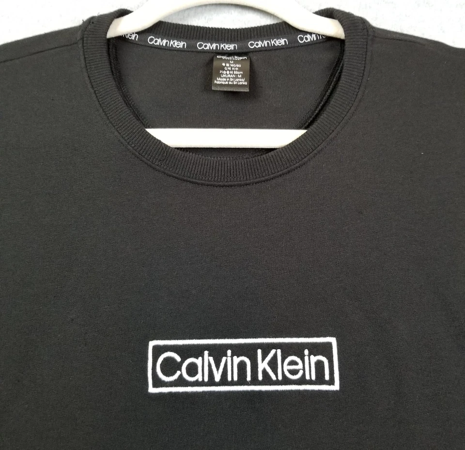 Calvin Klein Ropa de Dormir Sudadera Mujer’s Mediana M Negro Blanco Logo Mangas Largas Foto 2 de 4