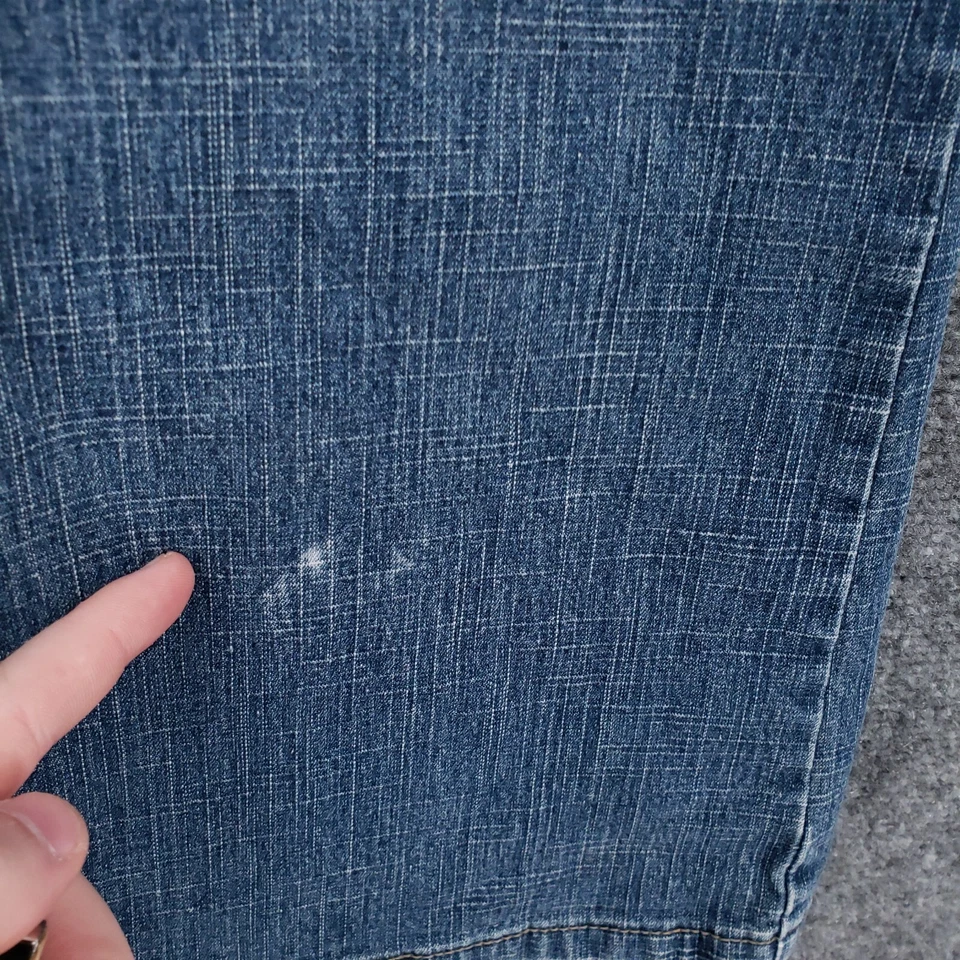 Pantalones de mezclilla Guess vintage para mujer 30 azules corte bota elásticos tiro medio cremallera mosca Y2K Foto 3 de 4