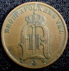 SWEDEN Oscar II Bronze 1896  2 Ore Large Letters XF Toned KM# 746  (23 118) — photo 3