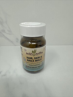 Wild By Nature HAIR, SKIN & NAILS MULTI 60 Vegetarian Tablets Exp. 10/2026 New