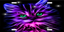 Neon Cat License Plate
