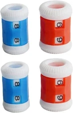 4Pcs Red and Blue Knitting Row Counter SetKnit Row Counter Reusable Plastic C...