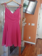 JJ's house sz 8 A-line V-Neck Chiffon Homecoming Dress Cascading Ruffle