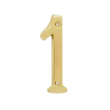 4 Inch Premium Bright Solid Brass Door House Numbers and Street Address Plaqu...