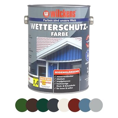 Holzdeckfarbe Wetterschutzfarbe Wilckens 2,5 Liter | 8 Farben (9,60 /1l)
