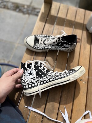 Converse Hi Trainers Uk 8 USA 10 Black With Rain Drops Limited Edition eBay