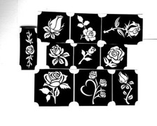 bm2024 set roses rose flower GLITTERTATTOO 10 different stencils glitter tattoo