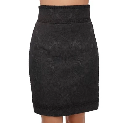 Dolce & Gabbana Baroque Paillettes Rock Avec Posamenten Noir It 38 De 34 XS S - Photo 1/4