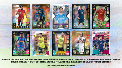 Topps Match Attax Extra 2021/22 2022 100 Club, Limited Edition, Heritage Select
