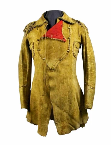 100% Men's Indian Native American Buckskin Suede Leather War Shirt