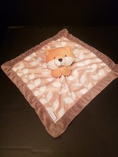 Carter's Orange/brown Fox Lovey Baby Security Blanket Plush Leaves 14"