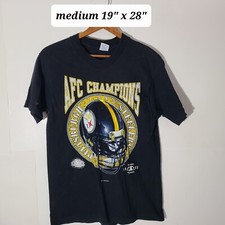 Vtg 1995 Pittsburgh Steelers AFC Champions Medium Black T-Shirt Single Stitch