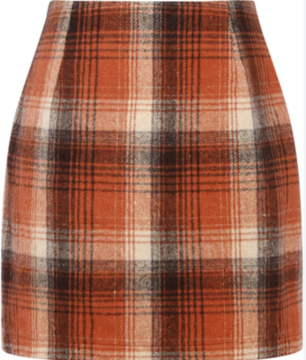 NEW IDEALSANXUN Women's High Waist Plaid Bodycon Pencil Skirt Size
