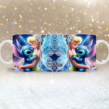 Tasse mit Tinkerbell und Stitch personalisiert mit Namen, Kaffeebecher Geschenke