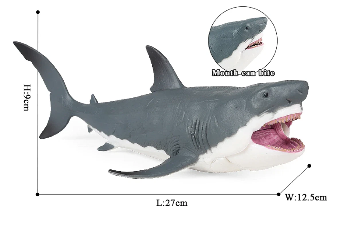 3pcs set Megalodon Shark PVC Toy Ancient Ocean Sea Fish Animal Figure Kids Gift