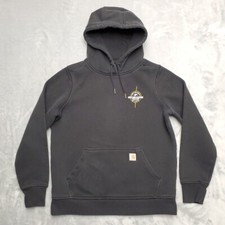 Carhartt Hoodie Boys M 8/10 Black Relaxed Hooded Sweatshirt Workwear Farm Ranch
