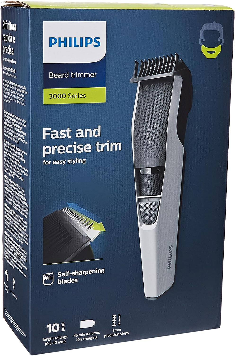 Philips BT3206/14 Serie 3000: Tecnologia Lift & Trim e Lame Inox