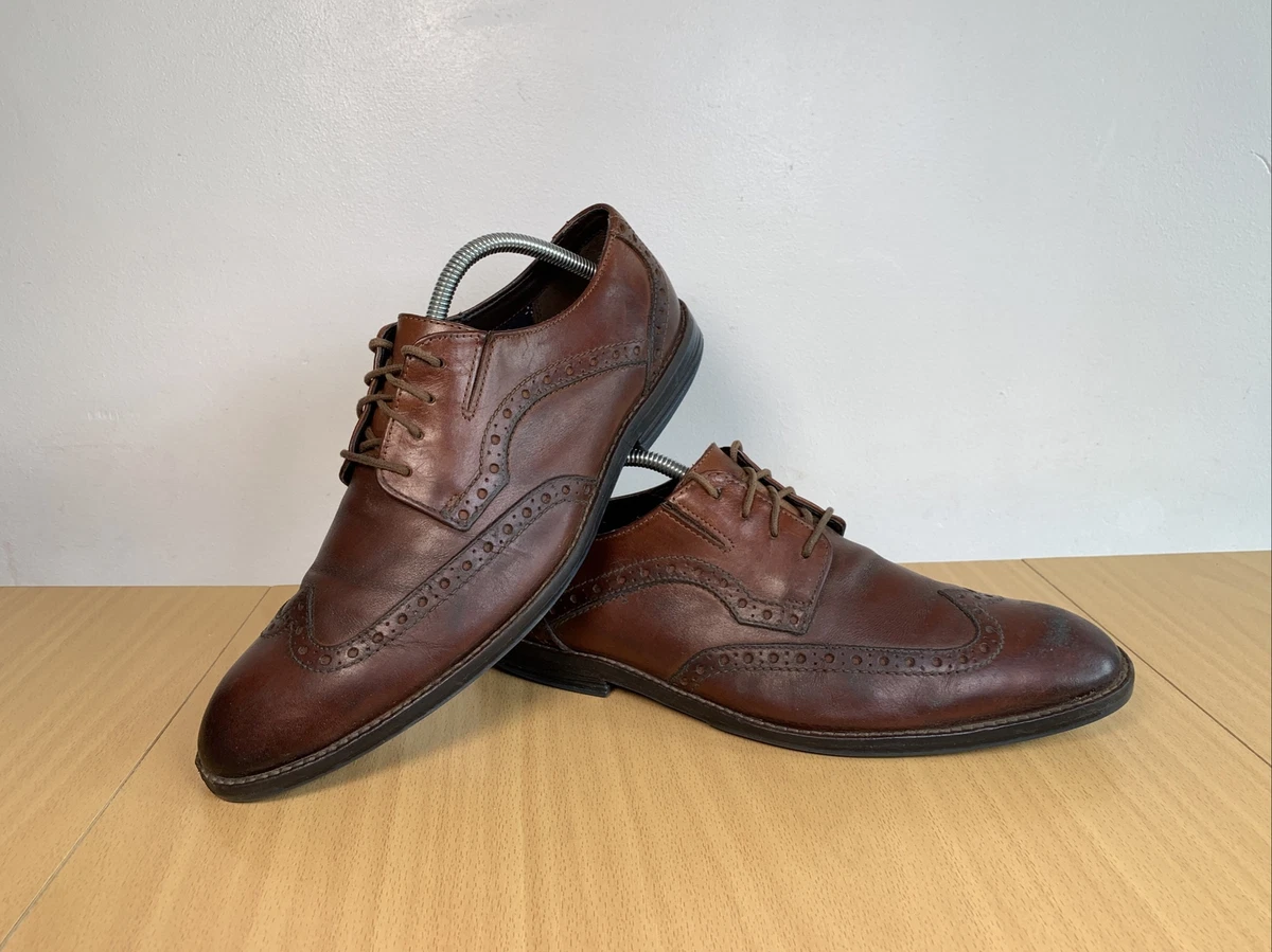 Clarks Tor England Brown Leather Men s Shoes Size UK 8 EU 42 eBay