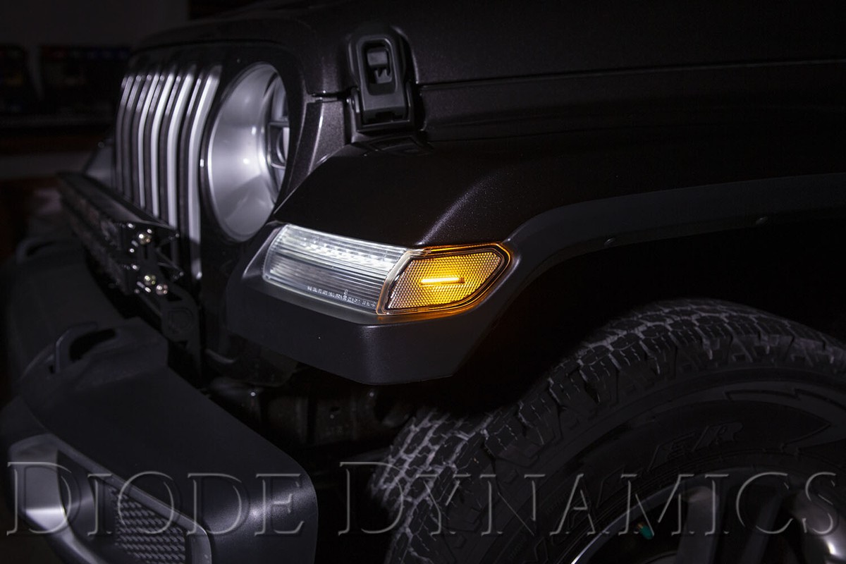 Diode Dynamics Clear LED Sidemarker Lenses For 18-21 Jeep Wrangler