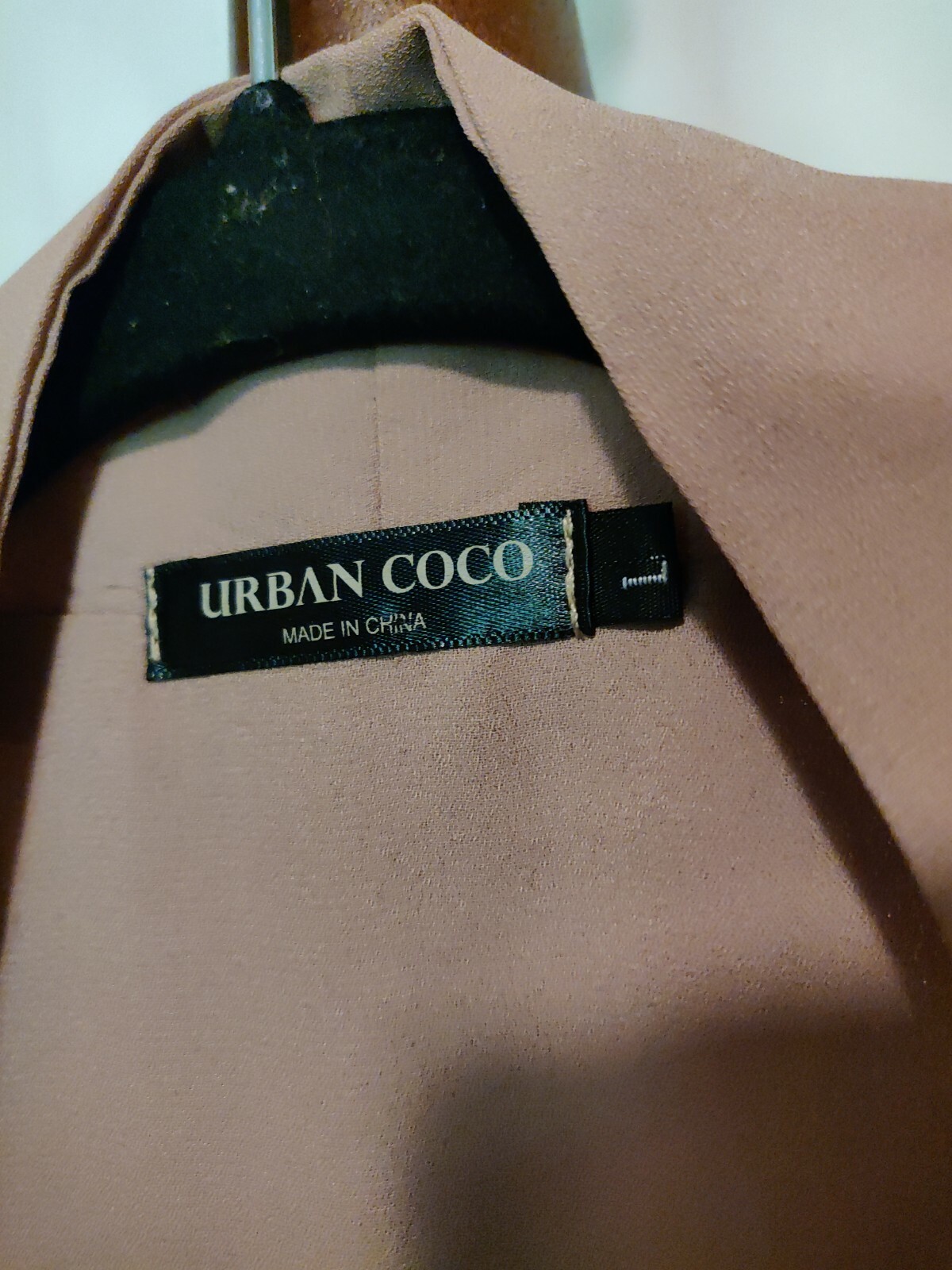 Urban Coco women's size L sheer top pinkish color 3/4 sleeve open front EUC image 5