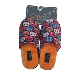 Halloween Slippers Large 9-10 Pumpkin Skulls