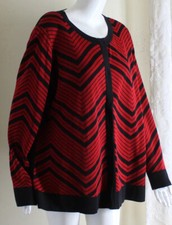 New Exclusively Misook Sz 2x Lux Red Black Chevron Zigzag Designer Jacket Blazer