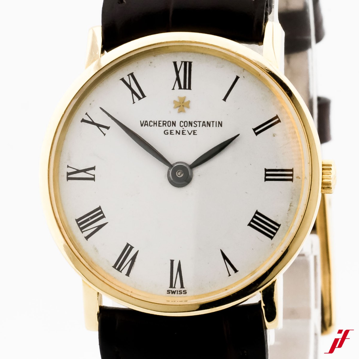 Vacheron Constantin R13006 750/18K Yellow Hand Wound Leather New 31/