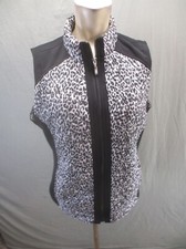 CHICO'S WEEKENDS Size 2 Women Animal Print Full Zip High Neck Insulated Vest 487