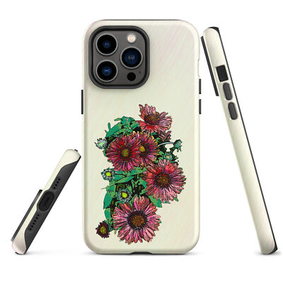 Blanket Flower Tough iPhone case for models 11 thru 14 - Original Floral Design