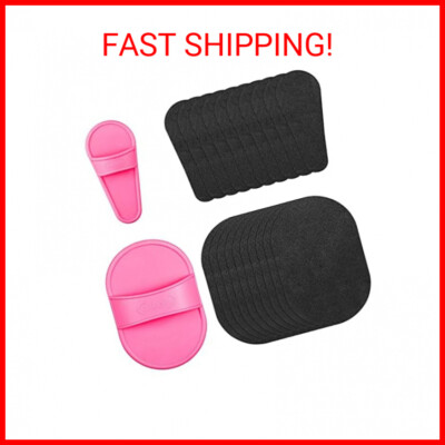 62 Pieces Hair Removal Pad Sets Crystal Smooth Away Hair Eraser Kit, 2 Sizes Leg