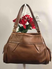 Ugg Australia Auburn Brown Genuine Leather Classic Triple Pocket Satchel Bag
