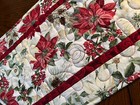 Handcrafted - Quilted Table Runner - Christmas Poinsettias (New)  Deep Red — photo 2