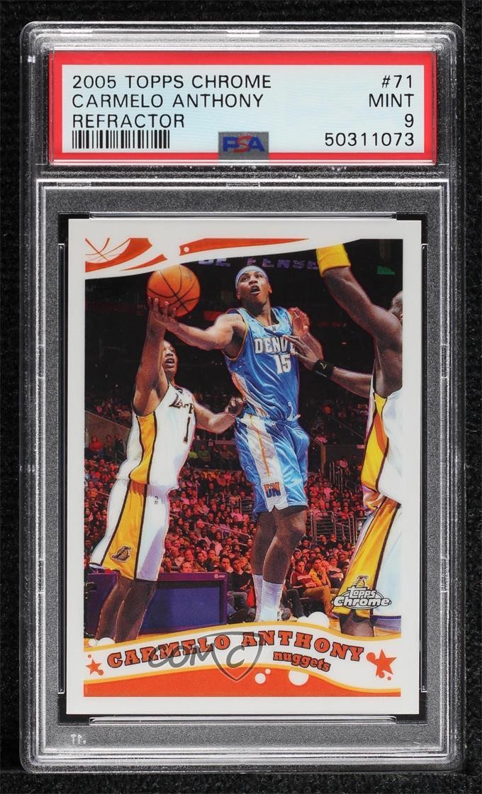 2005-06 Topps Chrome Refractor 642/999 Carmelo Anthony #71 PSA 9 MINT HOF 5ub