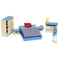 goki PuppenmöBel Schlafzimmer 1Er Set, Aus Holz Gefertigt, 14 Teile, NEU & OVP