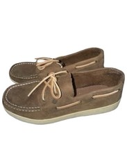 SPERRY Cup II Brown Leather Lace Up Boat Shoes STK261419 Big Kids Size 6M