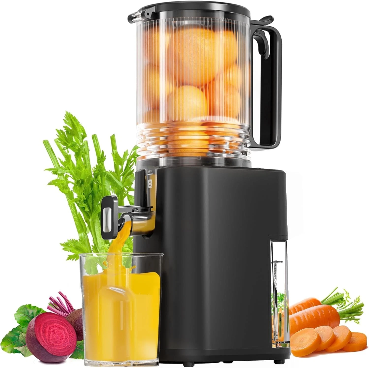 Juicer Machines, Cold Press Juicer with 5.5'' Wide Mouth for Whole Fruits