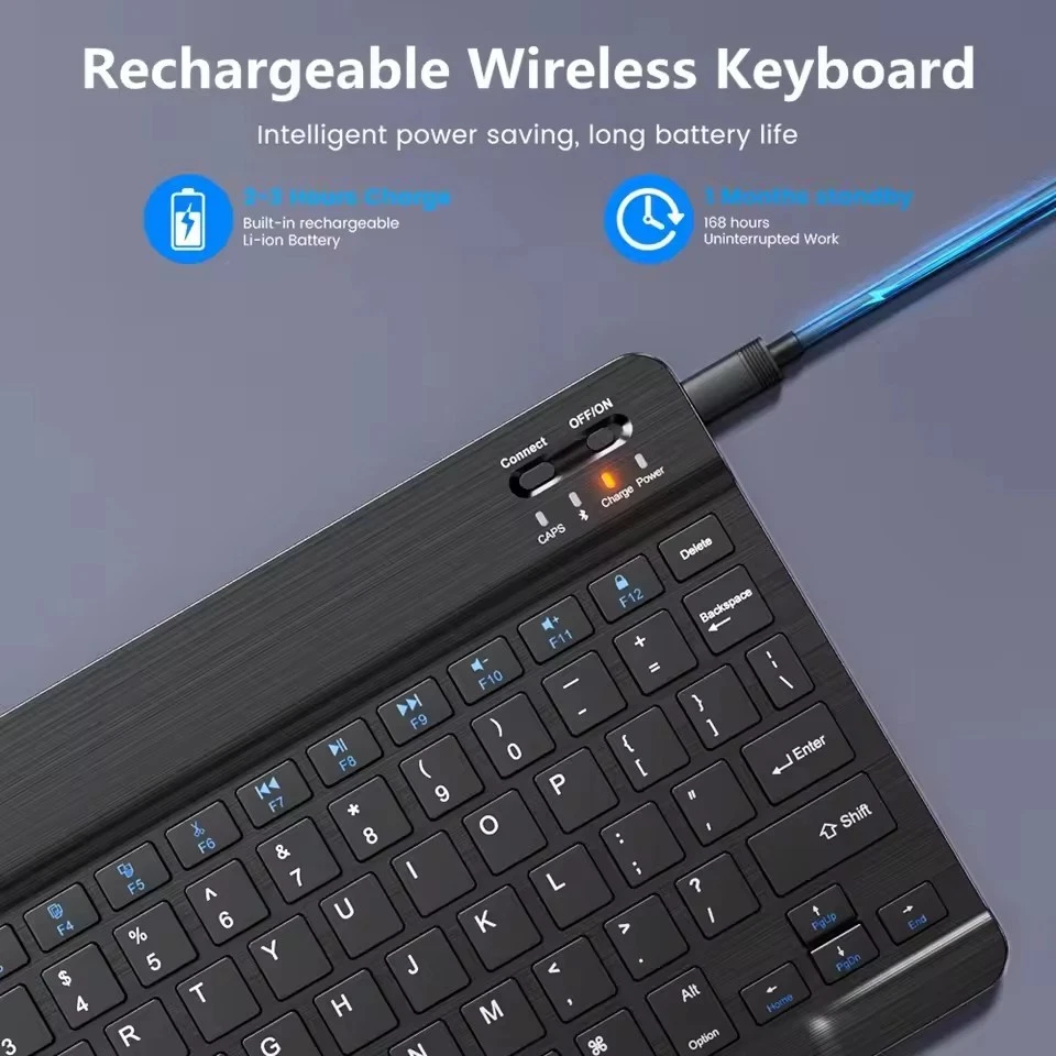 English Wireless Bluetooth Keyboard & Mouse for iPad Mac PC Tablet Laptop Phone - Image 3 of 4