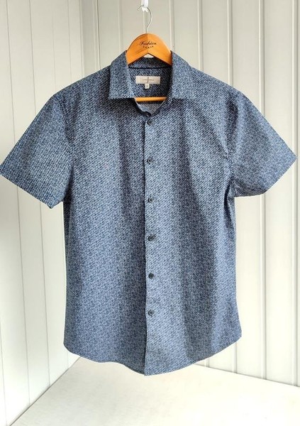 Men Jasper Conran Shirt Grey Cotton 38 / M / 46 #9K8Y