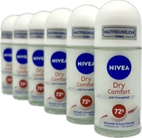 6X Nivea Dry Comfort - 72H Schutz Deo Roll-On 6X 50Ml Deoroller