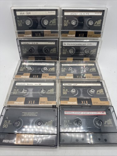 Lot of 10 VTG Maxell XLII 90 Chrome High Bias cassette tapes Free Shipping Japan