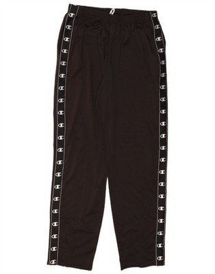 CHAMPION Mens Graphic Tracksuit Trousers XL Black W012
