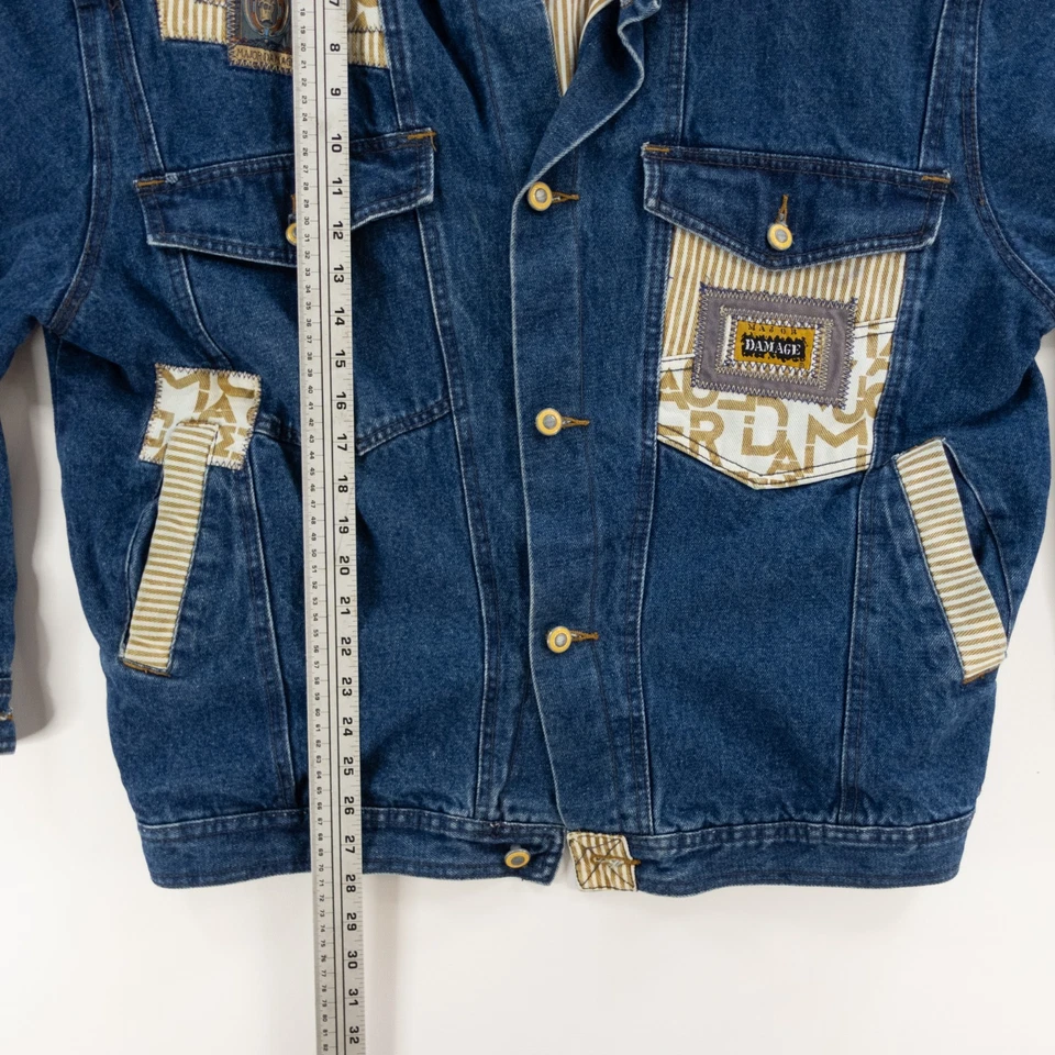 Винтажная джинсовая куртка Major Damage мужская размер 4 пэчворк хип-хоп редкая 90-е - Изображение 4 из 4