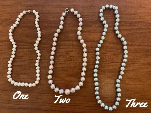 JTV Freshwater Pearl Necklaces Lot of 3, MPL545A-24, MPL300-20, CPL209-20, MINT 