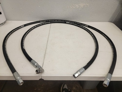 #ad #ad 2 PARKER HYDRAULIC HOSE M N: 422 421 6 ID 3 8 WITH FITTINGS 2600PSI 6ft amp; 5ft $47.99