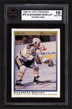 1990-91 OPC PREMIER #75 ALEXANDER MOGILNY ROOKIE CARD KSA 10 GEM MINT. rookie card picture